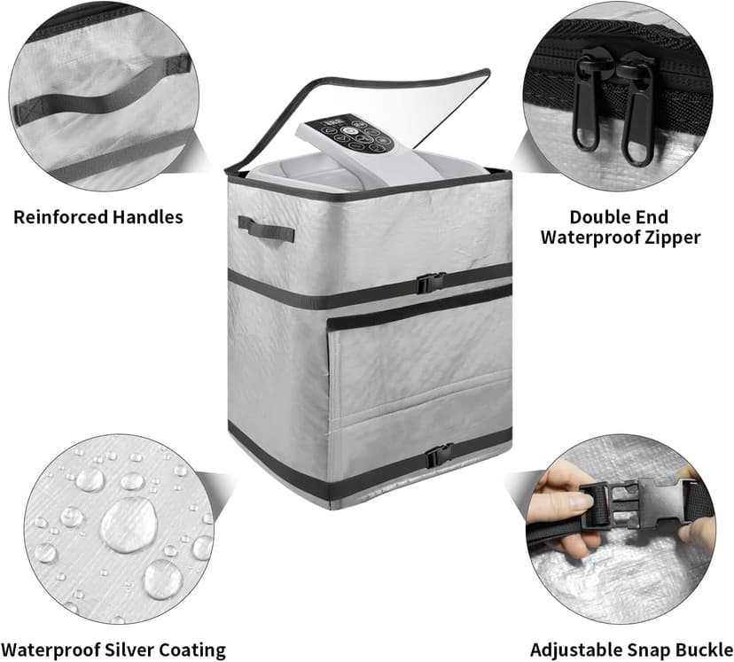 UCEDER Insulated Inflatable Hot Tub Spa Heater Pump Cover with Clear PVC Window, Energy-Saving and Eco-Friendly Insulation for Winter Freeze Protection