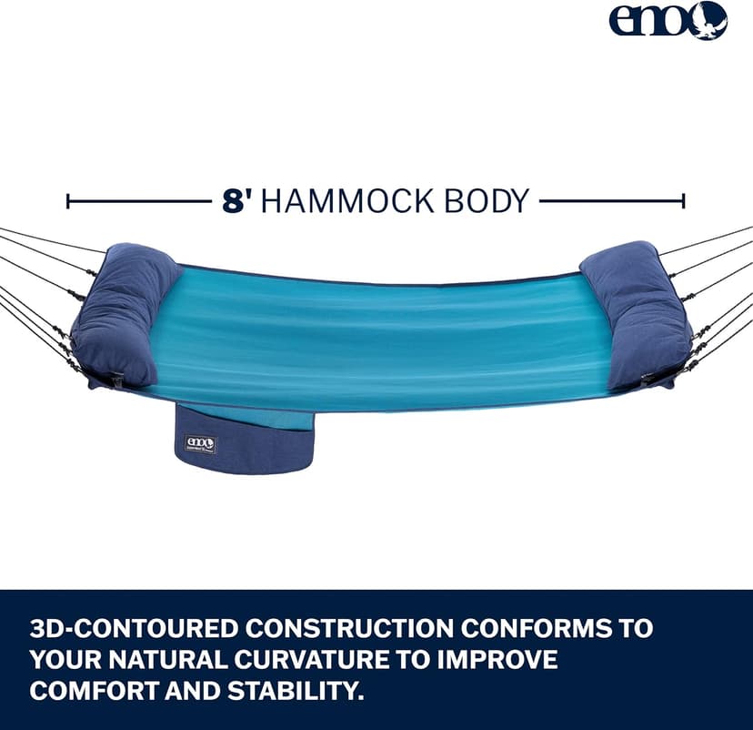 ENO SuperNest SL Hammock - 1 to 2 Person Backyard Hammock - Outdoor Patio Furniture for Backyard, Lawn, or Balcony - Coastal Blue