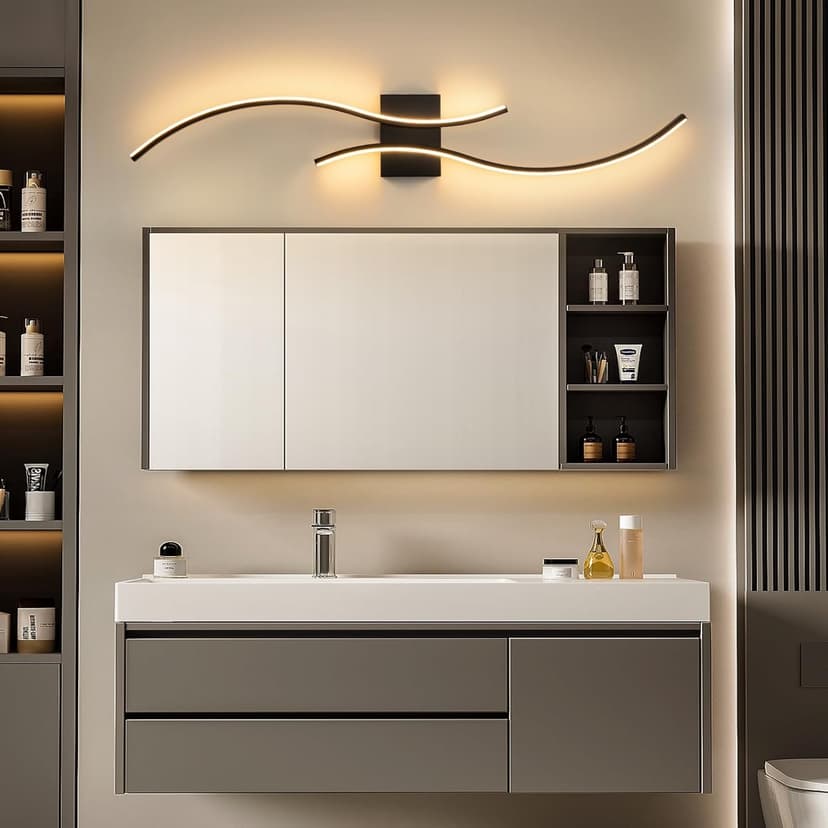CANEOE Modern Led Wall Light, 39inch Black Indoor Led Wall Sconce Lighting, Bathroom Vanity Light Fixtures Over Mirror for Living Room Hallway Bedroom Bedside Wall Lamp (Warm White, 3000K)