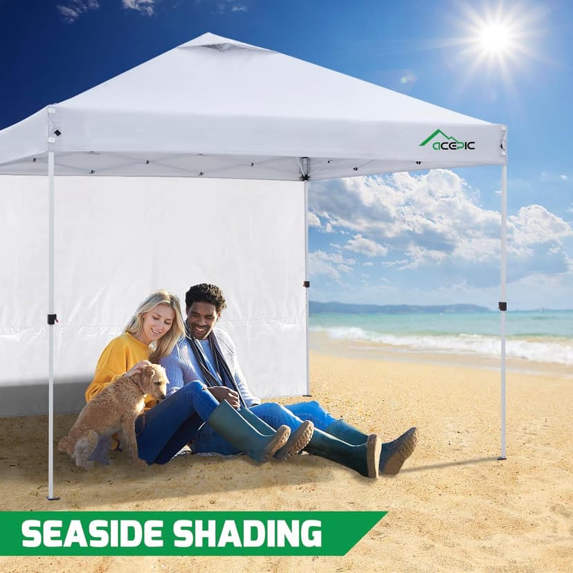 Instant Canopy Tent SideWalls for 10x10 FT Pop Up Canopy, 210D Polyester Waterproof, White (1PCS Sidewall Only, Tent NOT Included)