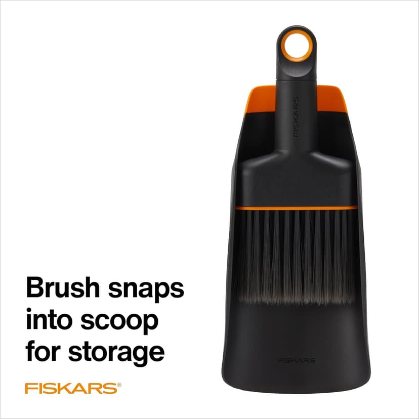 Fiskars Planting Soil Scoop and Brush Set Garden Tool for Indoor Gardening, Mess Control for Transplanting and Repotting, Made with Recycled Plastic