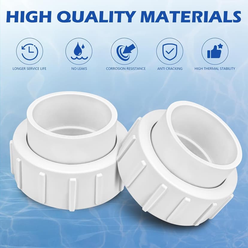 2" Half Union Adapter Replaces Pentair PKG188 Half Union Adapter, Fits Pentair Sta-Rite Heater and Salt Water Chlorinator Cell, Pool & Spa Replacement Parts, 2 Pack