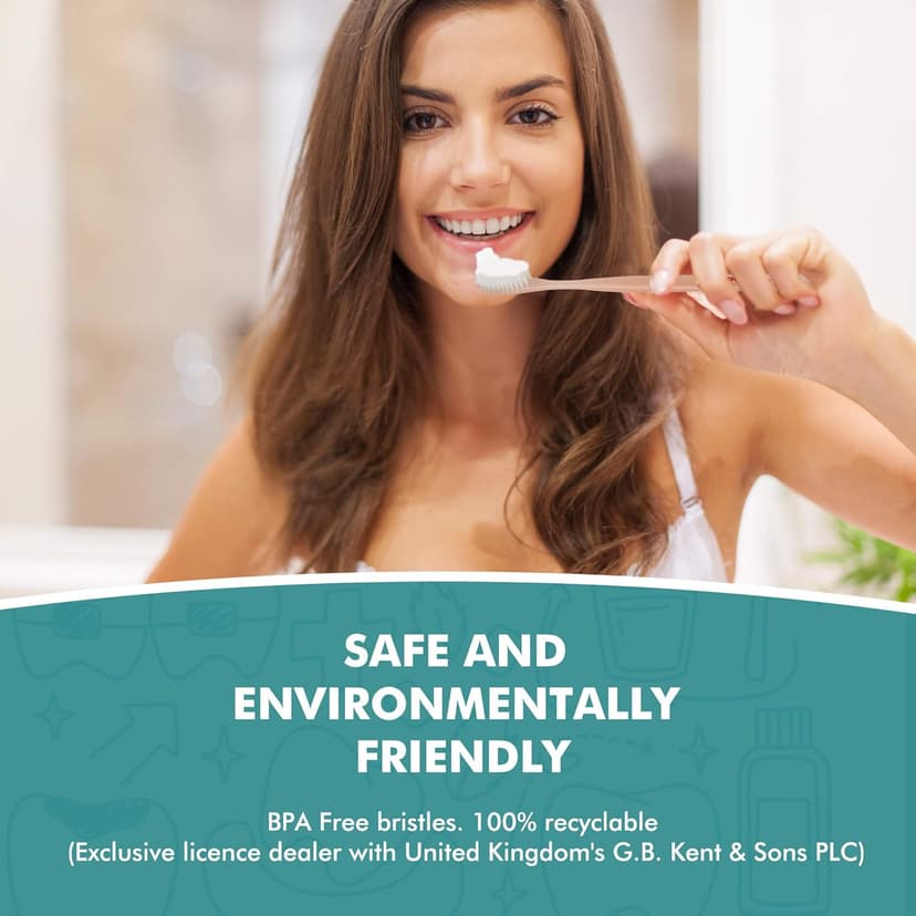 [Kent] Classic - (2 Set) Gentle Action Ultra Soft,Eco-Friendly BPA Free Toothbrush for Sensitive Teeth,Gums for Adults & Teens - 12 PCS (2 Set)