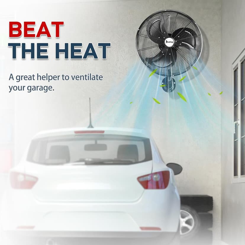 Winado 18 inch Wall Mount Oscillating Fan, High Velocity 3-speed Max 4592 CFM Industrial Wall Fan w/Aluminum Blades for Indoor, Commercial, Residential, Warehouse, Garage