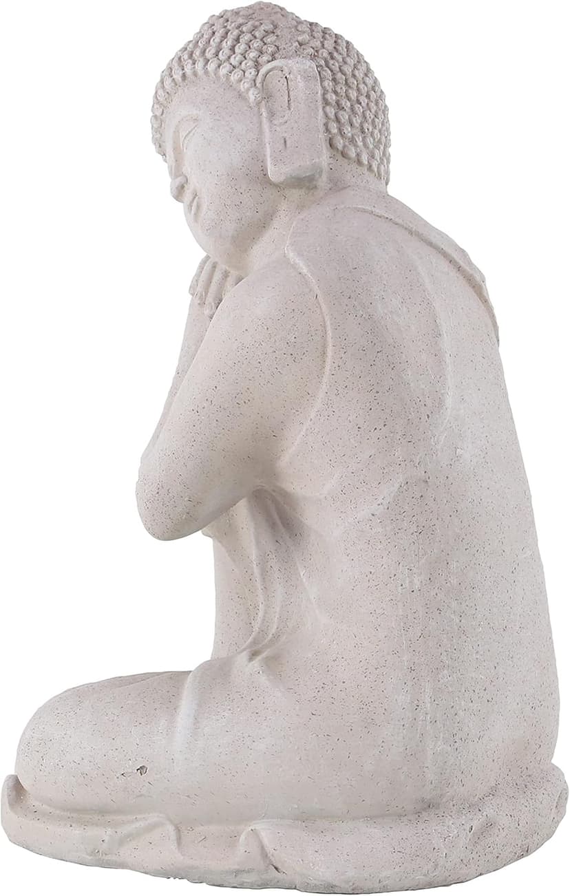 Deco 79 Magnesium Oxide Buddha Decorative Garden Sculpture Indoor Outdoor Meditating Garden Statue, Outdoor Sculpture 13" x 13" x 20", Gray