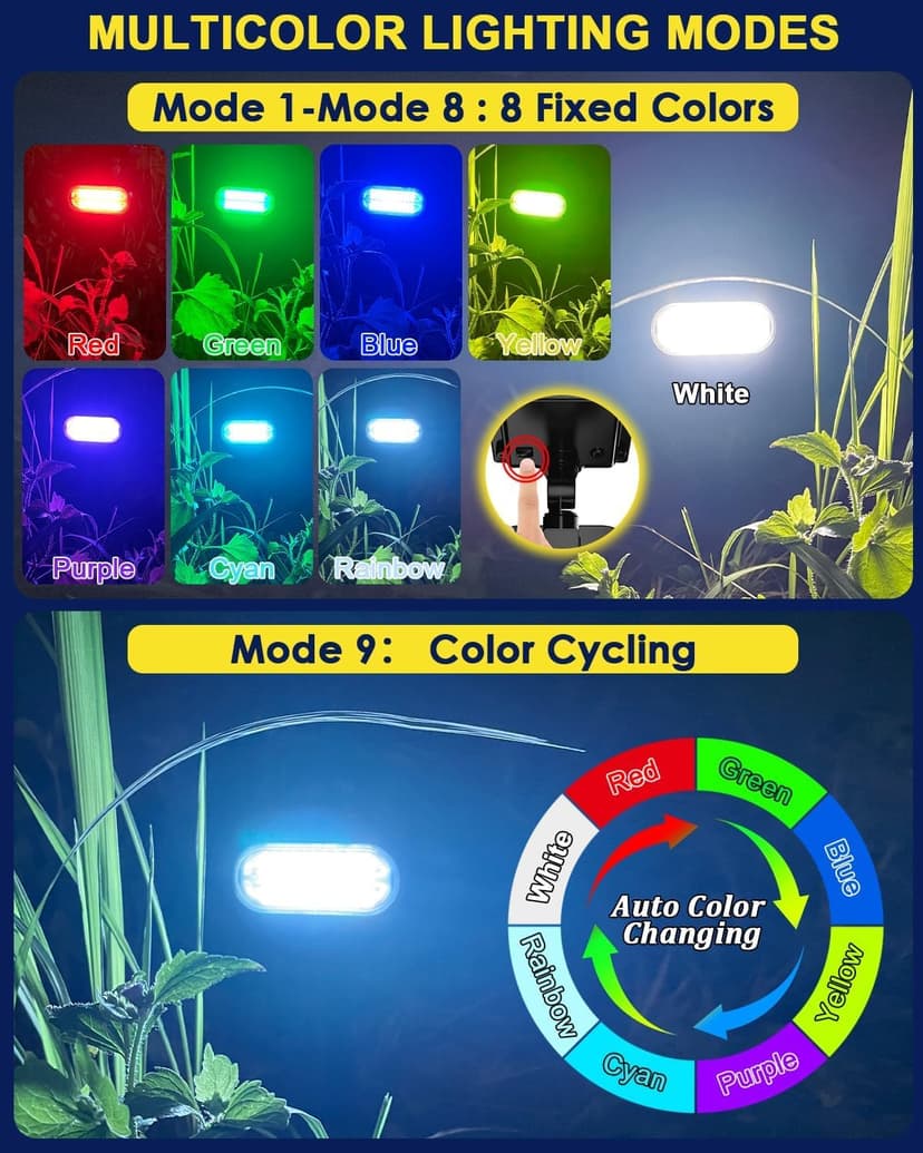 Solar Spotlights Outdoor Waterproof Solar Landscape Lights, Color Changing Solar Powered Garden Lights, Auto On/Off Solar Spot Lights for Outside, Multicolor, 4 Pack, JY2226