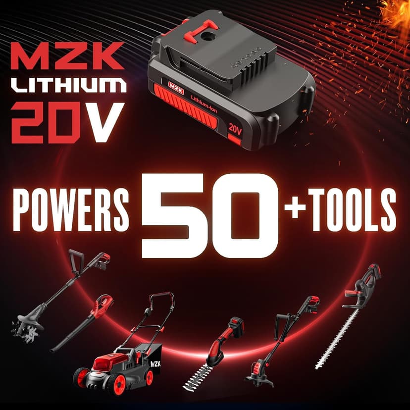 MZK String Trimmer, 20V Cordless Electric 12'' Grass Trimmer with Replacement Spools (4 Pack), Battery Powered Lightweight Weed Grass Trimmer/Edger, 8000 RPM 12-in 5.1lb Battery and Charger Included