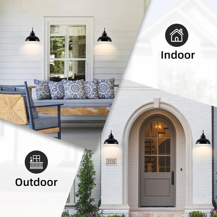 2 Pack Outdoor Wall Lights 14 inch Exterior Barn Wall Sconce Fixture Wall Mount Lantern Waterproof Black Wall Lamps Lumiere Outside Porch Lights House Garage Doorway Patio Front Door Entryway