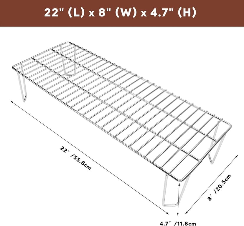 QuliMetal Grill Warming Rack for Green Mountain Grills Daniel Boone Pellet Grills, Stainless Steel, Replacement Parts for GMG-6008