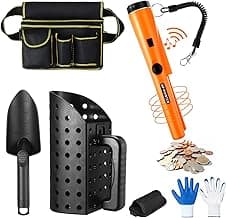 Metal Detector Kit Accessories Include Metal Detector Pinpointer, Sand Sifter Scoop, Shovel Glove, Finds Bag, Semi Waterproof Detection Handheld Pin Pointer Wand Accessories for Adult Treasure Hunting