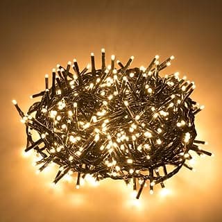 500 LED 49ft Christmas Cluster Lights String Lights Decoration for Home Garden Wedding Party Xmas Tree Bedroom Indoor Outdoor Decor (Warm White)