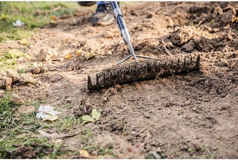 Fiskars 60" Pro Garden Rake for Soil with Lightweight Aluminum Handle, Heavy Duty Gardening Tool