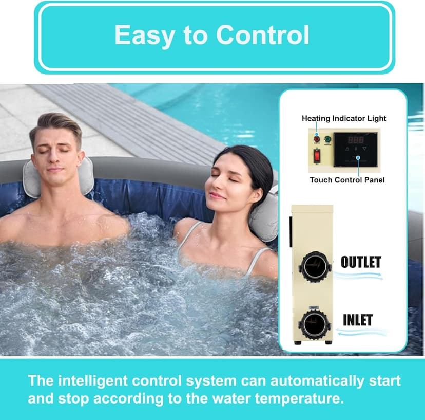 Upgrade Pool Heater-11KW 220V Thermostat Electric Swimming Pool Heater,Digital Touch Display Energy Efficient Pool Water Heater for Spa Relaxation, Bathtubs and Above Ground in-Ground Pools-11KW 220V