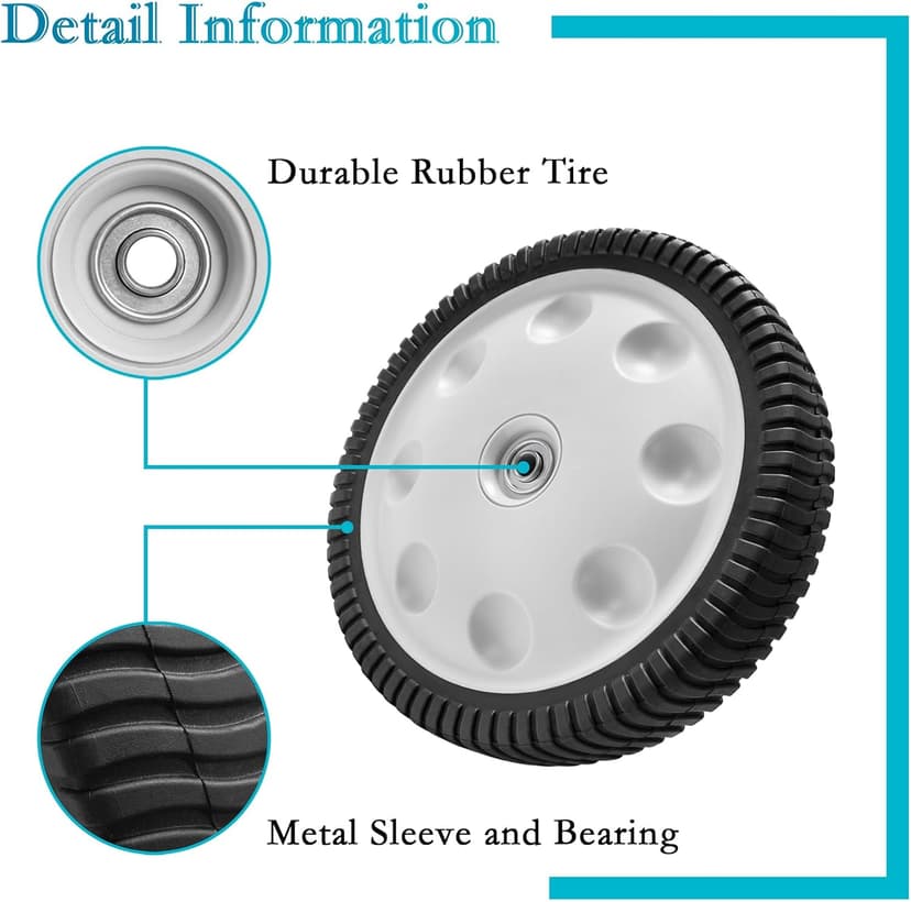 12 Inch 734-04019 Rear Wheel Replacement for MTD 734-04127, Lawn Mower Wheel 12" x 2.125" S-Wave Wheel Tire Compatible with Most Troy Bilt Walk-Behind Push Lawn Mower, 2 Pack