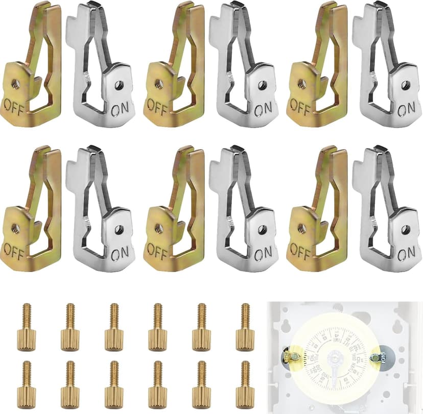 Updated Pool Timer On Off Clips 12pcs, Juvaeny Time Switch Replacement Trippers Kit 156T1978A Pool Pump Timer Tripper Compatible with Intermatic T100 Series T101 T104 Timer Parts (6On /6Off /12Screws)