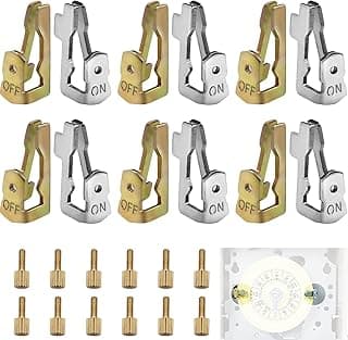 Updated Pool Timer On Off Clips 12pcs, Juvaeny Time Switch Replacement Trippers Kit 156T1978A Pool Pump Timer Tripper Compatible with Intermatic T100 Series T101 T104 Timer Parts (6On /6Off /12Screws)