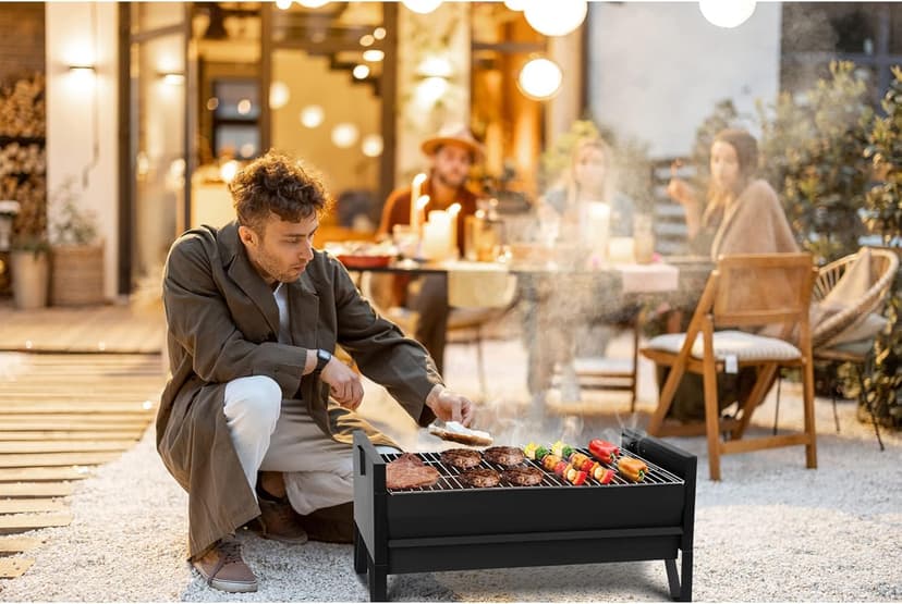 Onlyfire 2 IN 1 Charcoal Grill Rotisserie Kit with 3 Stainless Steel Rotating Baskets and 24 In Grill Grate, Auto Swivel BBQ Roasting Machine for Outdoor Patio Backyard Barbecue, GS304