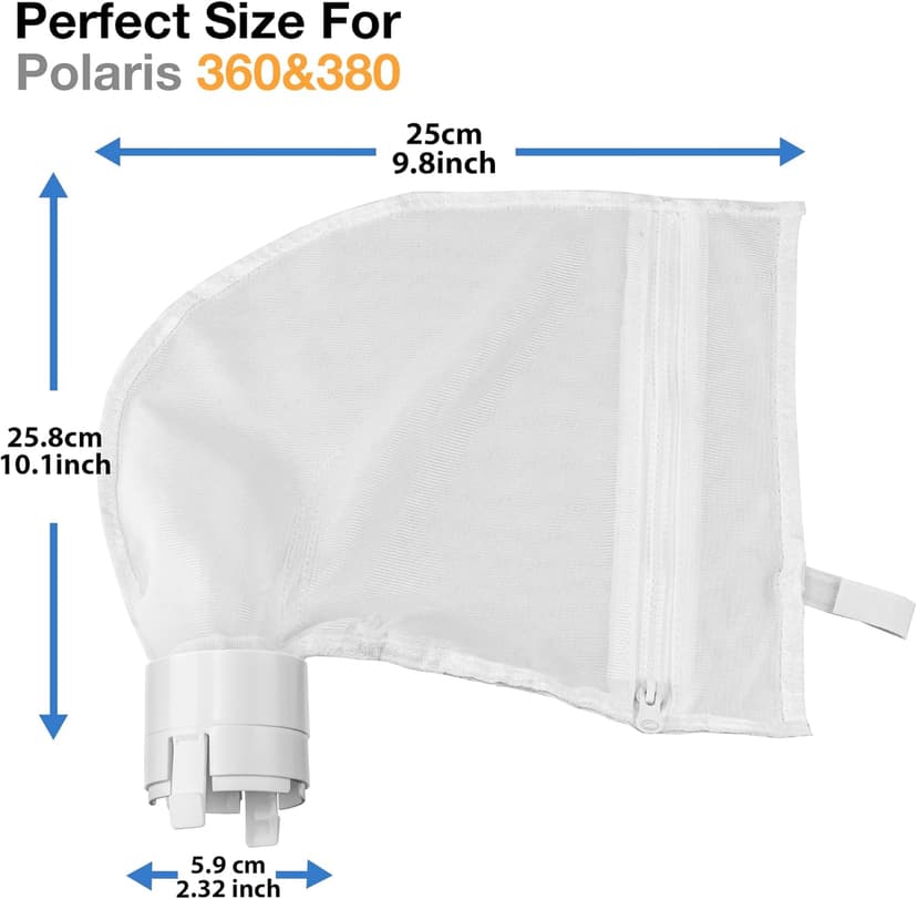 2 Pack 360 380 for Polaris Bags All Purpose Filter Bag for Polaris Replacement Parts for Pool Cleaner