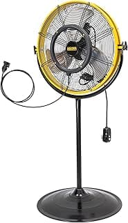 HiCFM 4400 CFM 20 Inch Outdoor Misting Fan Pedestal Standing Base with IP44 Enclosed Motor, Detachable Mist Spray Kit, 9 FT Cord & GFCI Plug, 120 Degree Tilted Head, UL Outdoor Approved
