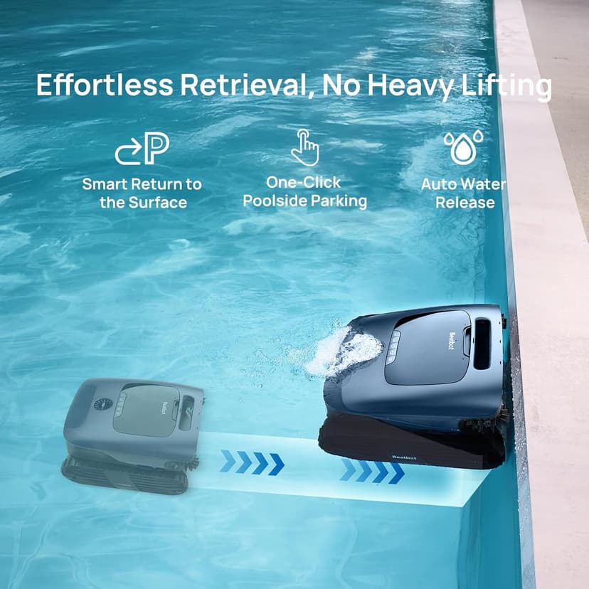 Beatbot AquaSense 2 Ultra Cordless Robotic Pool Cleaner for Complex Pools, Pool Mapping with AI Camera, 5-in-1 Cleaning, Smart Surface Parking, Pool Skimmer, Water Clarification – Prussian Blue