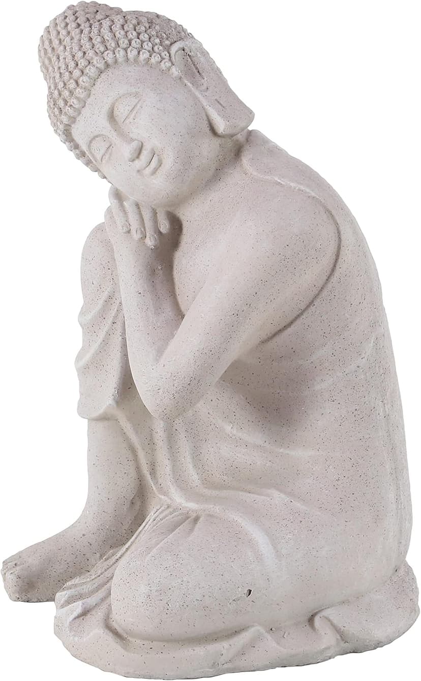 Deco 79 Magnesium Oxide Buddha Decorative Garden Sculpture Indoor Outdoor Meditating Garden Statue, Outdoor Sculpture 13" x 13" x 20", Gray