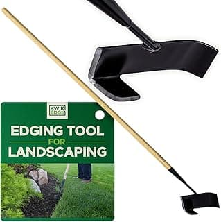 Edging Shovel for Landscaping - Garden Edging Tool for Landscaping, Hand Edger Lawn Tool for Precise Clean Borders, Long Handle Manual Edger for Lawn, Sidewalk, Flower Beds & Pathways - KWIK EDGE Tool