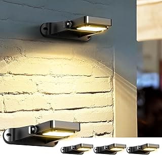 200LM Solar Lights Outdoor Waterproof 2200mAh Solar Fence Lights with 6 Modes & 360° Adjustable Solar Powered Lighting, Warm White/Cool White/RGB for Wall, Patio, Steps, Garden, Pool - 4 Pack