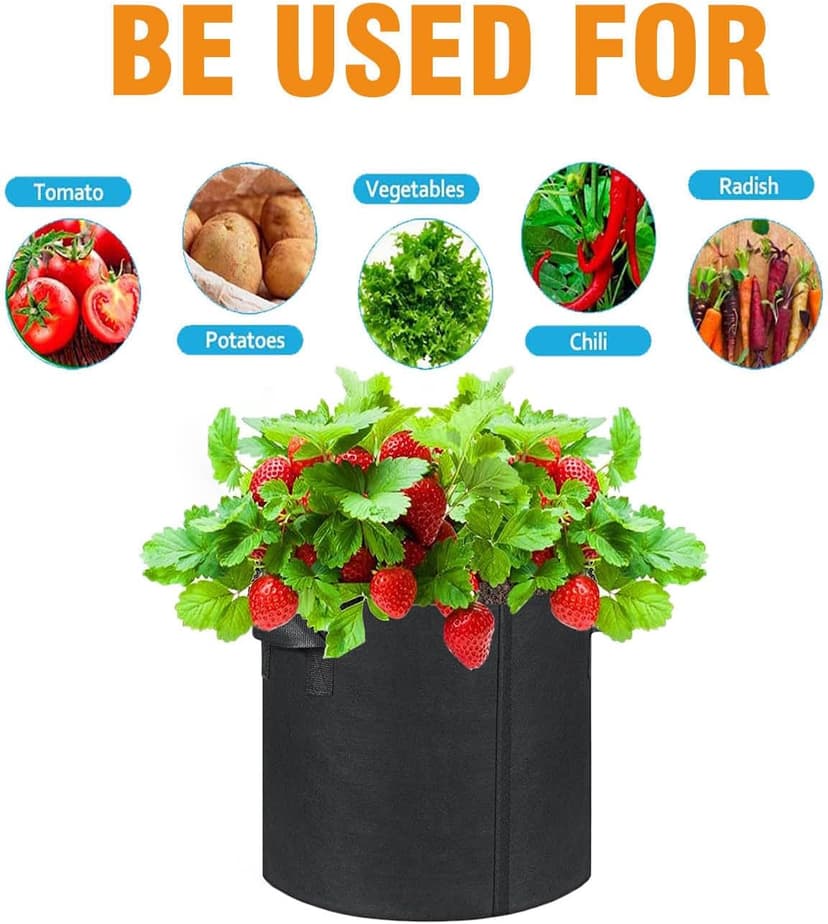 12-Pack 3 Gallon Grow Bags, Heavy Duty Aeration Fabric Pots with Sturdy Handles, Thickened Fabric Pots for Plants
