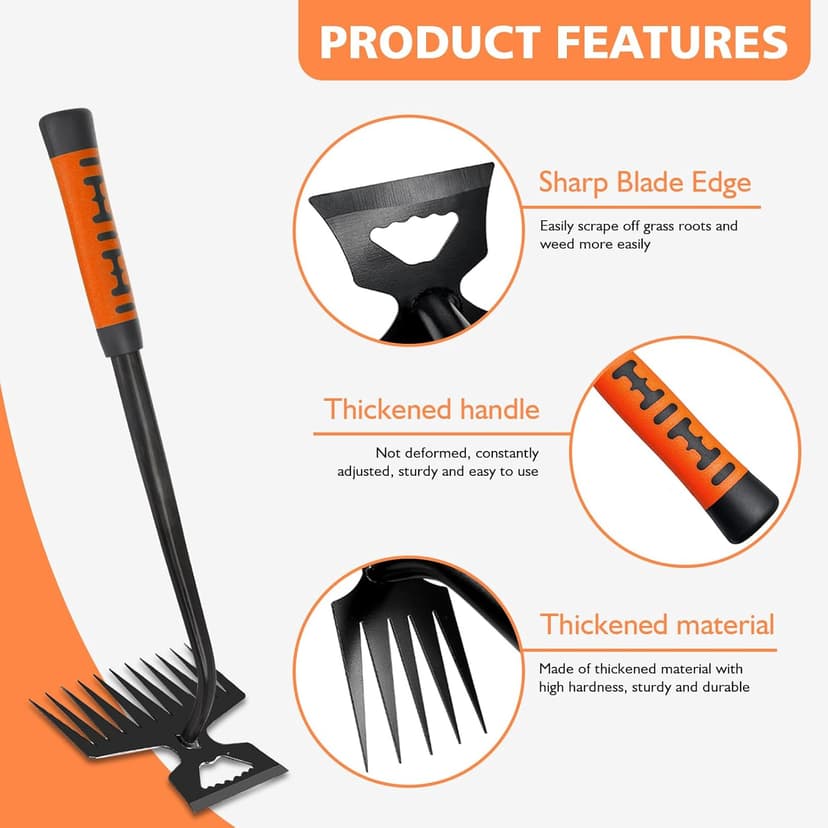 2025 New Weed Remover Tool, Multifunctional Hand Weeder Tool, Portable Garden Weeding Tools, Weeding Artifact Uprooting Weeding Tool for Yard and Garden (5 Tines)