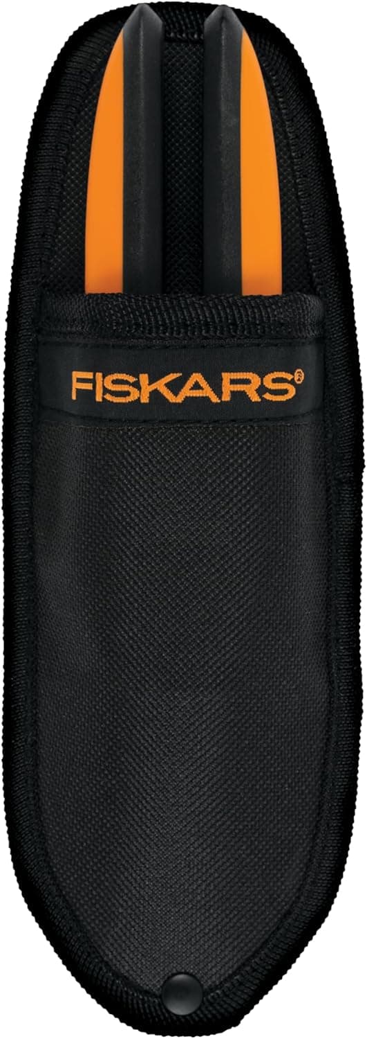 Fiskars Pruning Shears for Gardening, Multipurpose 8" Garden Shears with Sheath and SoftGrip Handle, Great for cutting Nursery Pots, Bags, and Wire