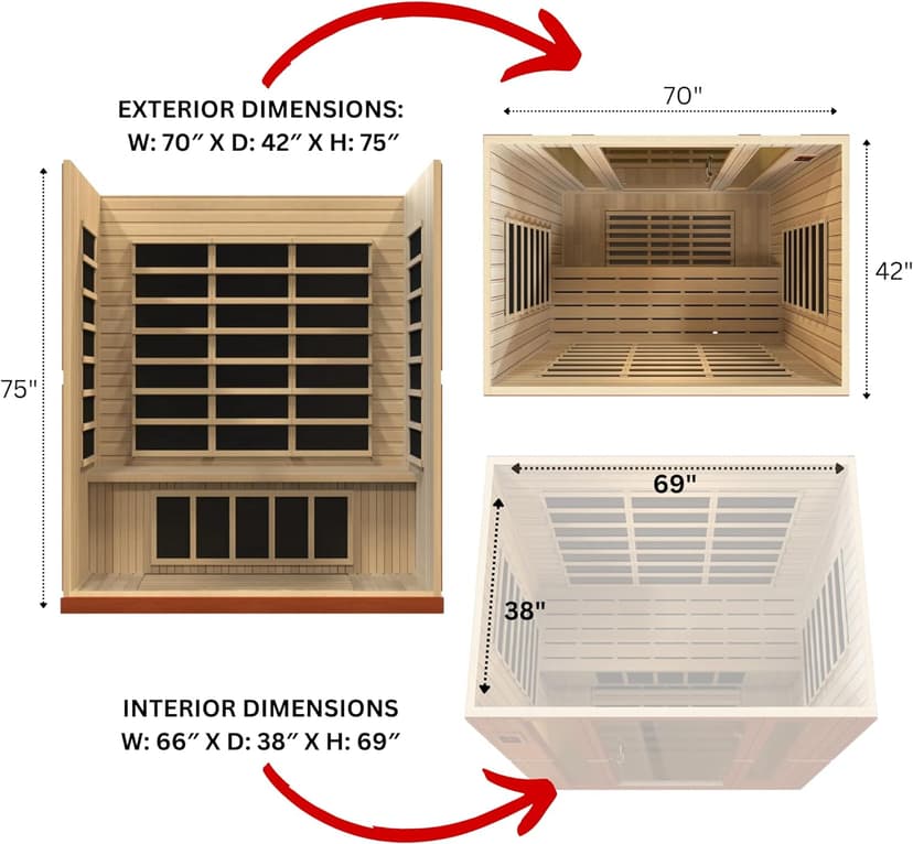 Dynamic Bergamo 4-Person Low EMF Far Infrared Sauna