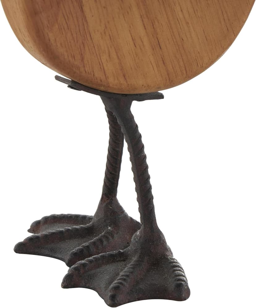 Deco 79 Wood Duck Decorative Garden Sculpture Abstract Minimalistic Garden Statues with Black Metal Feet, Set of 2 Outdoor Sculptures 13", 12"H, Brown