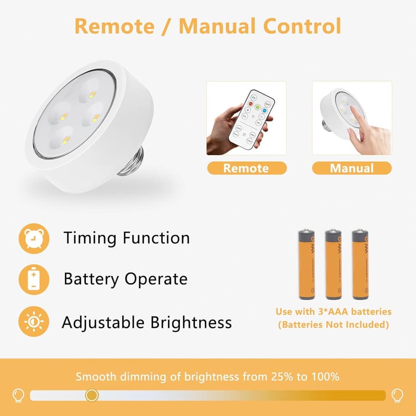 Vintage Black Wireless Battery Operated Wall Sconces, Cordless LED Wall Lights Set of 2 with Remote Control, for Bedroom, Farmhouse, Gallery - Easy Setup, Adjustable Brightness, Long-Lasting Battery