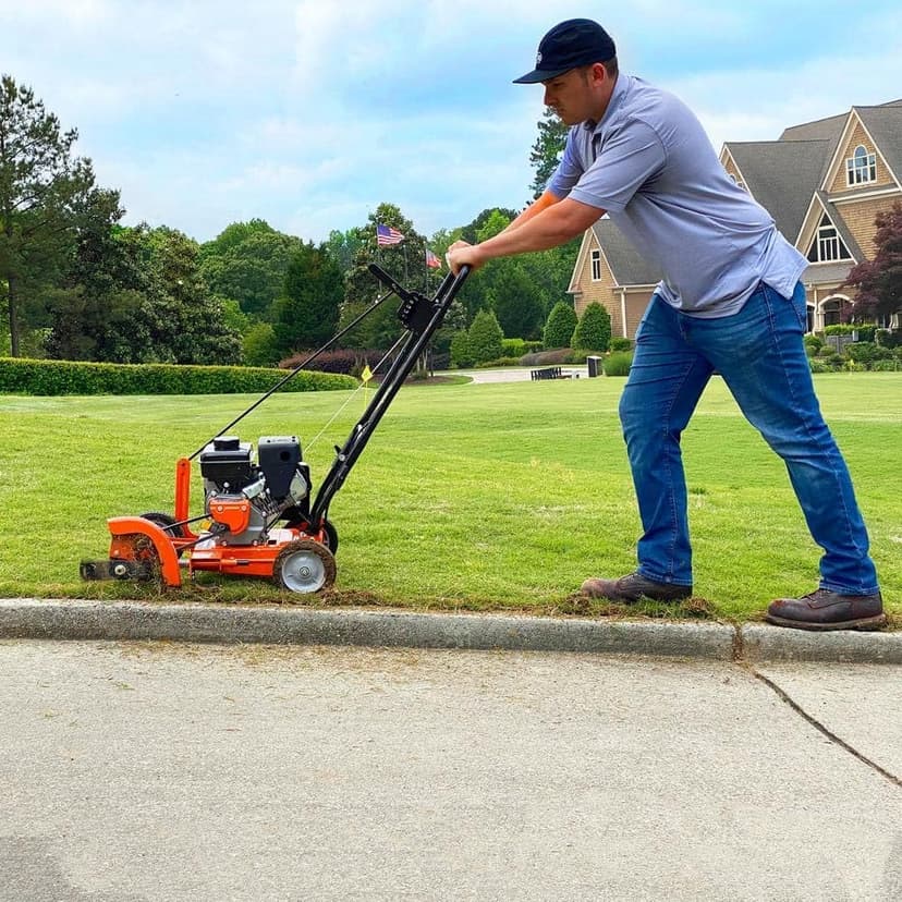 Yard Force YF7302 79cc 4-Cycle Gas Powered Edger with 9” Heavy-Duty Steel Blade, Adjustable Depth Lever and Folding Handle