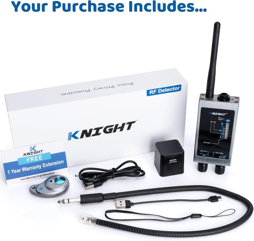 KT-9000 Premium Hidden Devices Detector by Knight Electronics - Hidden Camera Detectors RF Detector & Bug Detector | Hidden Camera Finder for GPS Tracking/Radio Frequency Signal Detection Anti Spy