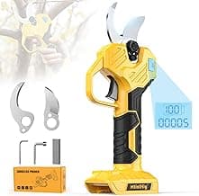 Cordless Electric Pruning Shears: 1.5-2 Inch Portable Pruning Shears for DeWalt 20V Battery (No Battery) - Garden Pruners Tool with LCD Display & SK7 Blades for Tree, Branch, and Grass Trimming