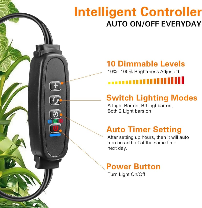 Grow Light Strip USB Waterproof Plants Full Spectrum Plant Grow Lights Indoor,with Auto ON/Off Timer White Red 120 LEDs Sunlike Grow Lamp for Plant Light for Indoor Plants (1)