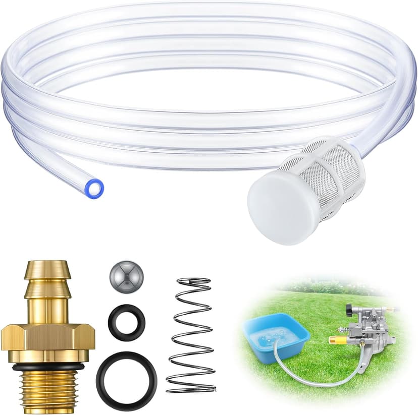Enhon Siphon Tube Chemical Injector Kit, Pressure Washer Siphon Hose with Filter, Chemical Soap Injector Kit Compatible with Briggs and Stratton, Homelite, Ryob & Husky 190593GS 190635GS & 203640GS