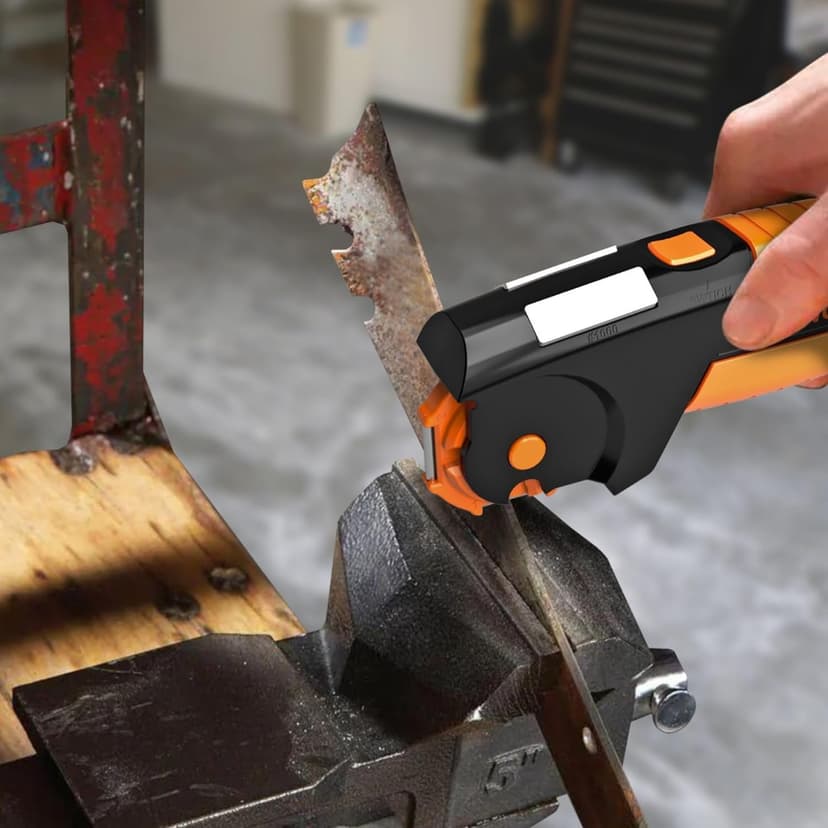 Orange Ninja All-in-1 Garden Tool & Knife Sharpener for Lawn Mower Blade, Axe, Hatchet, Machete, Pruner, Hedge Shears by Sharp Pebble