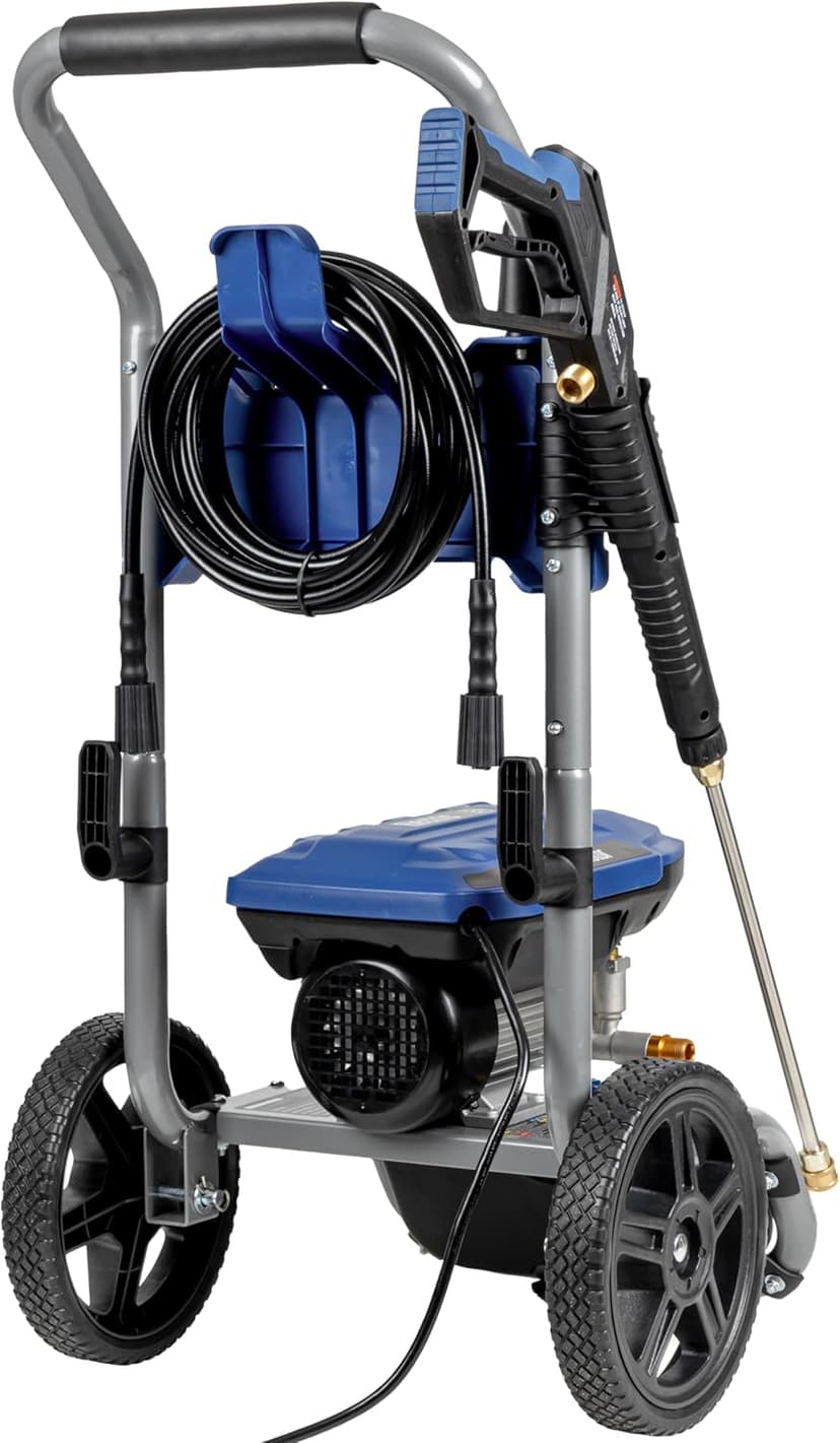 Westinghouse WPX3200e Electric Pressure Washer, 3200 PSI and 1.76 Max GPM, Induction Motor, Onboard Soap Tank, Spray Gun and Wand, 5 Nozzle Set, for Cars/Fences/Driveways/Homes/Patios/Furniture, Blue