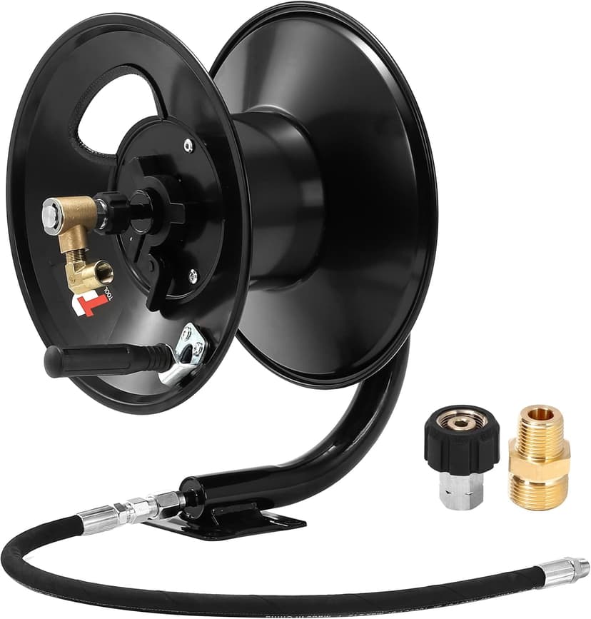 Tool Daily Pressure Washer Hose Reel, 100 FT Heavy Duty Steel Hose Reel for Power Washer