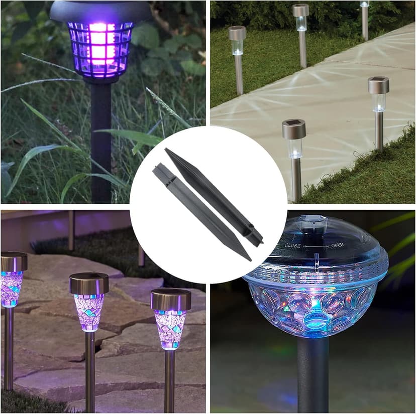 8PCS Torch Stake 8.25 Inch Pathway Light Stake Plastic Path Light Replacement ABS Plastic Stake Solar Stake for Garden,Pathway Lamps(Head Mounting Dia 0.83Inch)
