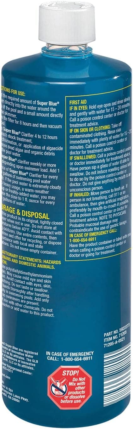 GLB 71205-SP-02BX Super Blue Pool Clarifier, 64-Ounces (Packaging May Vary)