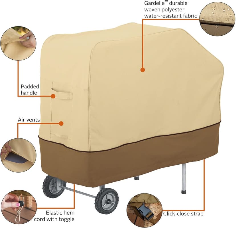 Classic Accessories Veranda Water-Resistant 34 Inch PK Grill and Smoker Center Cover, Grill Cover, Grill Cover for Outdoor Grill, BBQ Cover