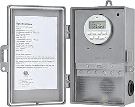 DEWENWILS Pool Pump Timer, Digital Timer Box, 2HP 40A 120-277 VAC, 7-Day 20 ON/Off Programmable Timer Switch for Water Heater, Pool Pump, SPA, Motor, ETL Listed Gray