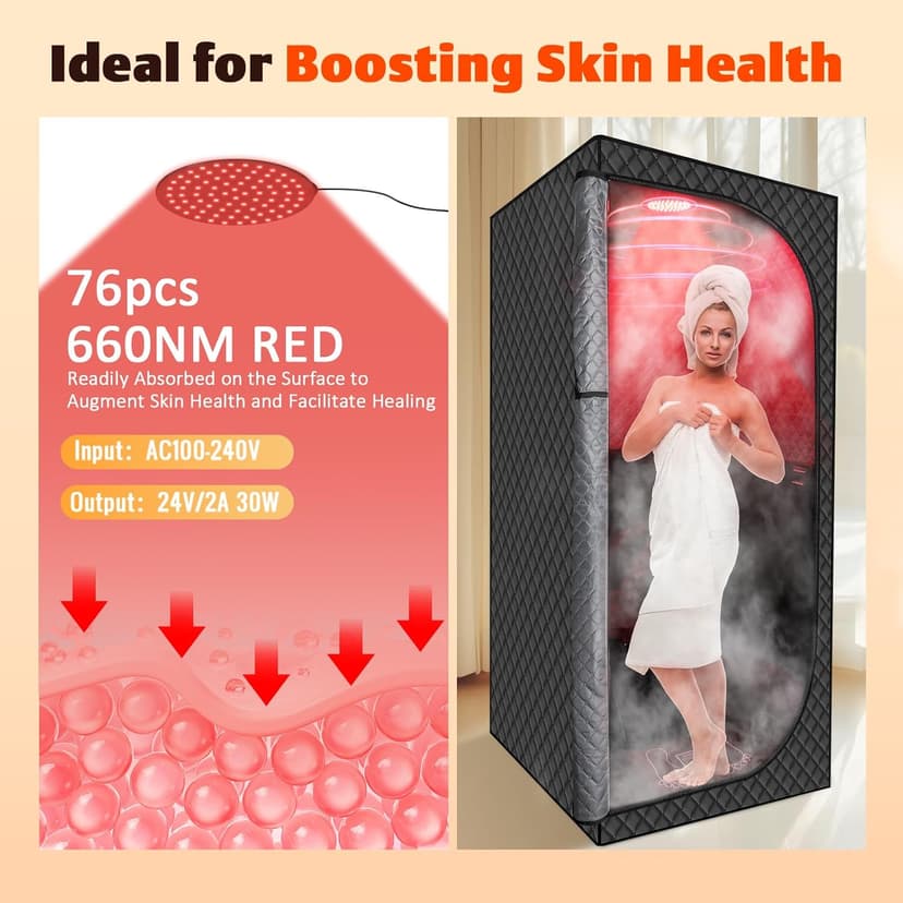 MIXC Upgraded Infrared Sauna Box for Relaxation,Detoxification,Dry steam Sauna Box for Home,Folding Chair,Multiple Layered Full Body Sauna Tent for Spa,Indoor,Outdoor,Gym