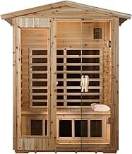 LTCCDSS Outdoor Infrared Sauna 2 Person | Far Infrared Sauna, Canadian Hemlock, Withstand Outdoor Temp -5℉-104℉| Low EMF Sauna Room for Home-9 Low EMF Heaters-Chromotherapys-Bluetooth Speakers