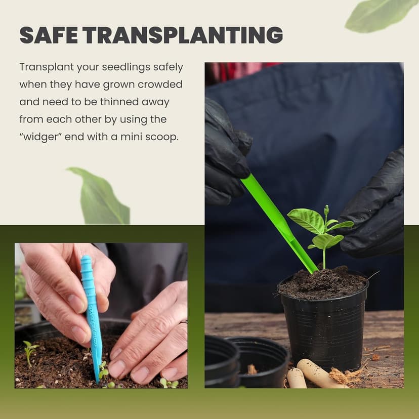 Dibby Seed Sowing Garden Tool Dibber Planter Transplanter – Sow Seeds at the Right Depth – Easily Transplant Delicate Seedlings (Little Dibby) Pink
