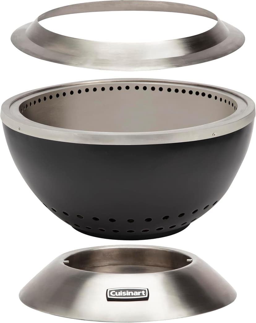 Cuisinart 24” Cleanburn Smokeless Fire Pit with Removable Base for Ash, Portable Outdoor Wood Burning Fireplace, Smoke Free Stainless Steel Outdoor Heater, Enhanced Airflow and Easy Cleanup
