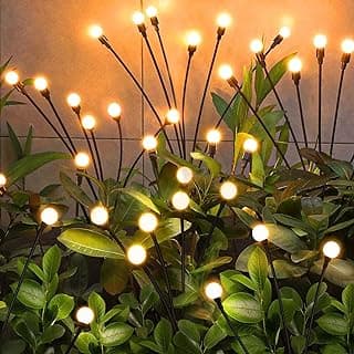 Solar Garden Lights Outdoor, 4 Pack 32LED Waterproof Solar Powered Lights for Yard Pathway Patio, Swaying Lawn Decor as Gardening Gifts for Women Holiday